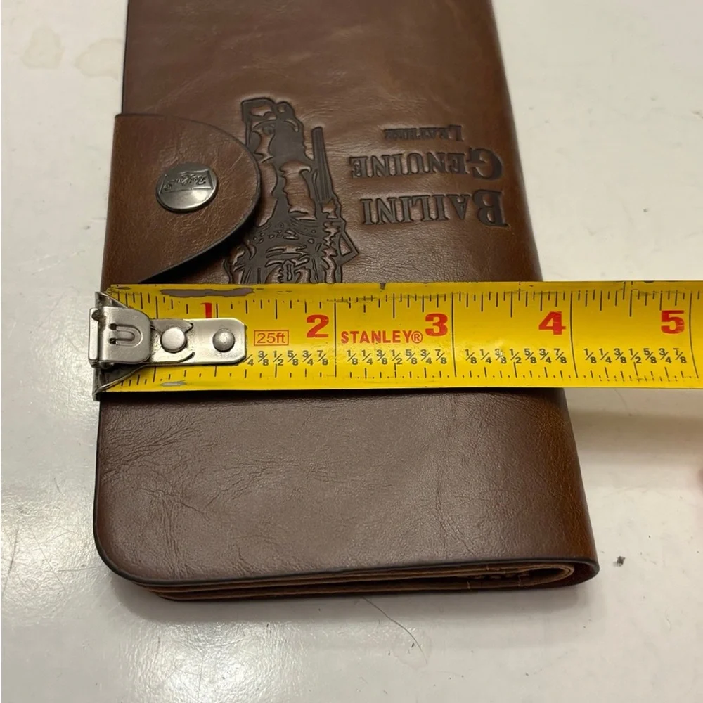 Western Cowboy Wallet BAILINI  Genuine Leather Hasp Snap 7.5”